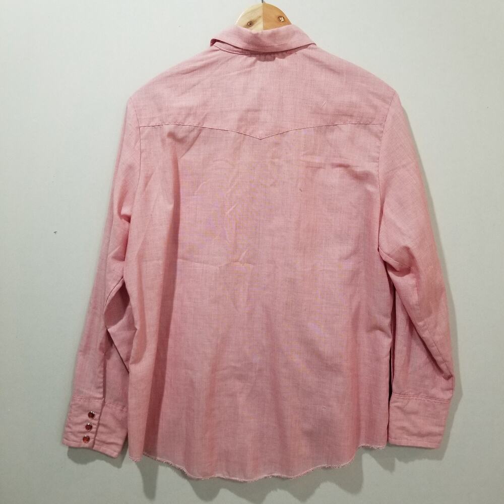 Vintage 70s Dee Cee Western Shirt Womens 40 Red Pearl Snap Embroidered Cowboy - Picture 3 of 8